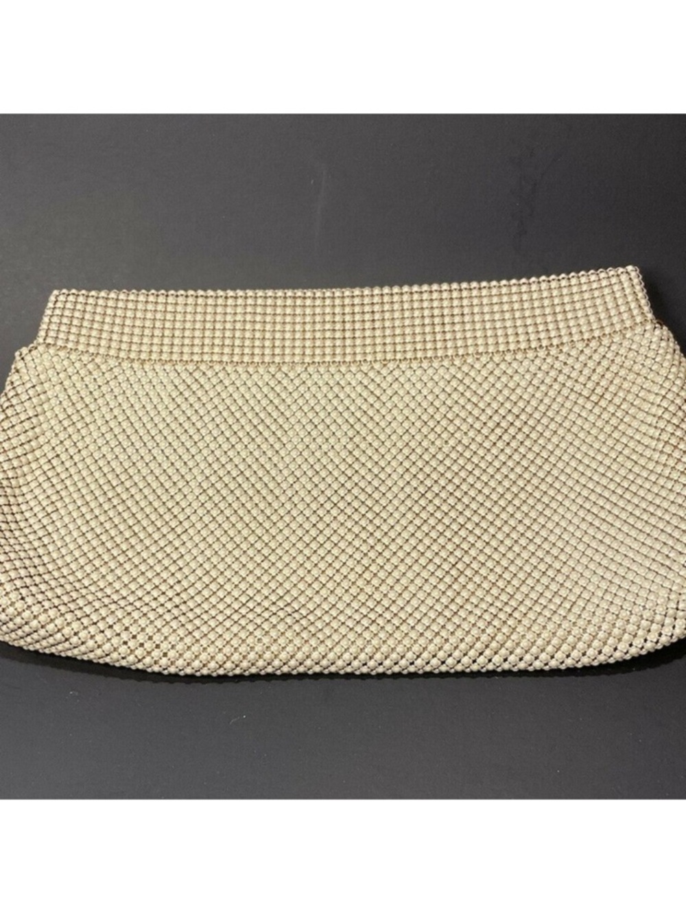 VINTAGE Whiting & Davis Ivory Metal Mesh Clutch